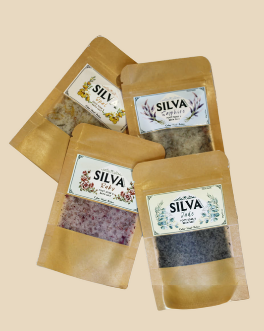Silva Bath Salts – Trial Pack Combo | 4 Powerful Blends to Calm, Heal & Relax